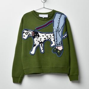 Michaela Buerger Olive Green Dog Walking Sweatshirt